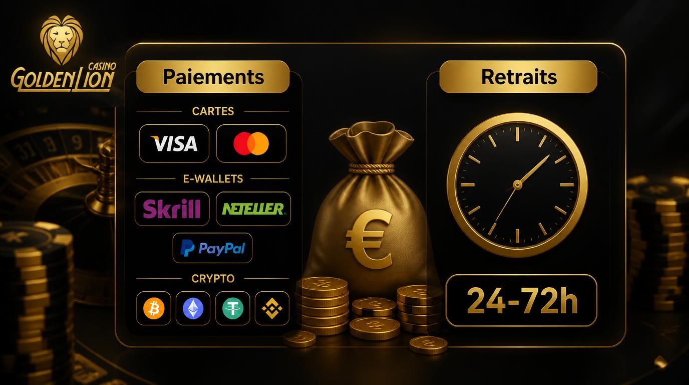 Méthodes de paiement affichées avec délais de retrait.